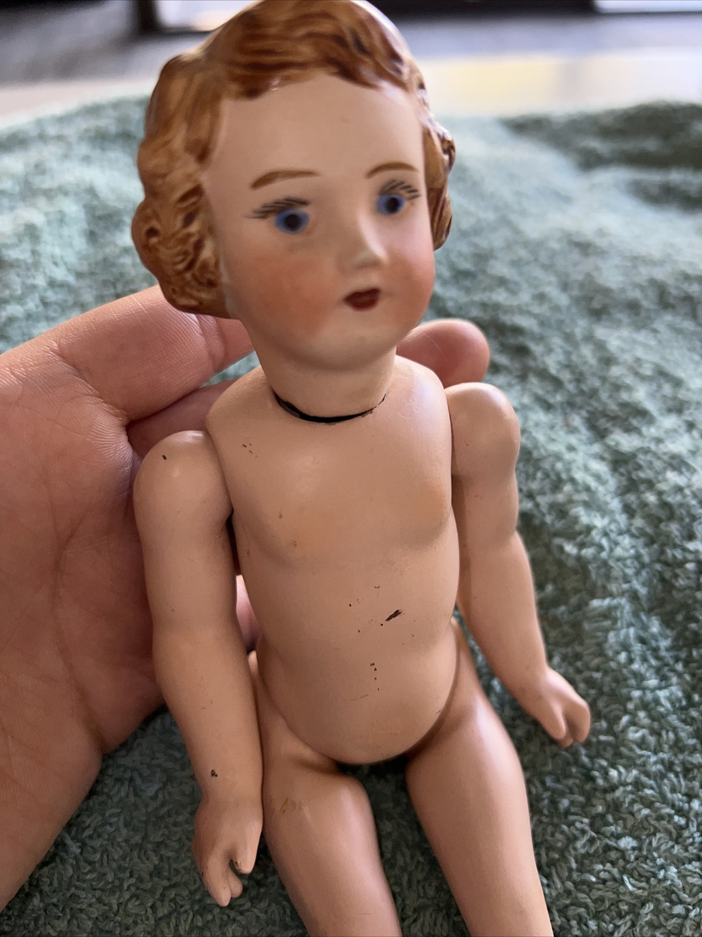 GERMAN DOLL BISQUE SOCKET HEAD MOLDED HAIR SIGN 312 8" TALL HEUBACH KOPPLESDORF8