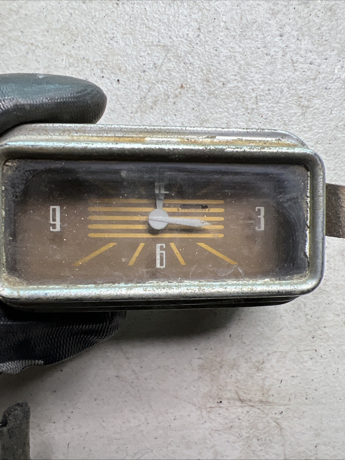 Rectangle Vintage Dashboard Clock Metal Retro Rare  Original4