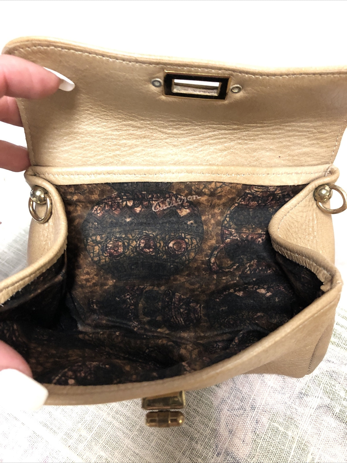 Vintage CALDERON Tan Leather Clutch Purse Coin Pouch2