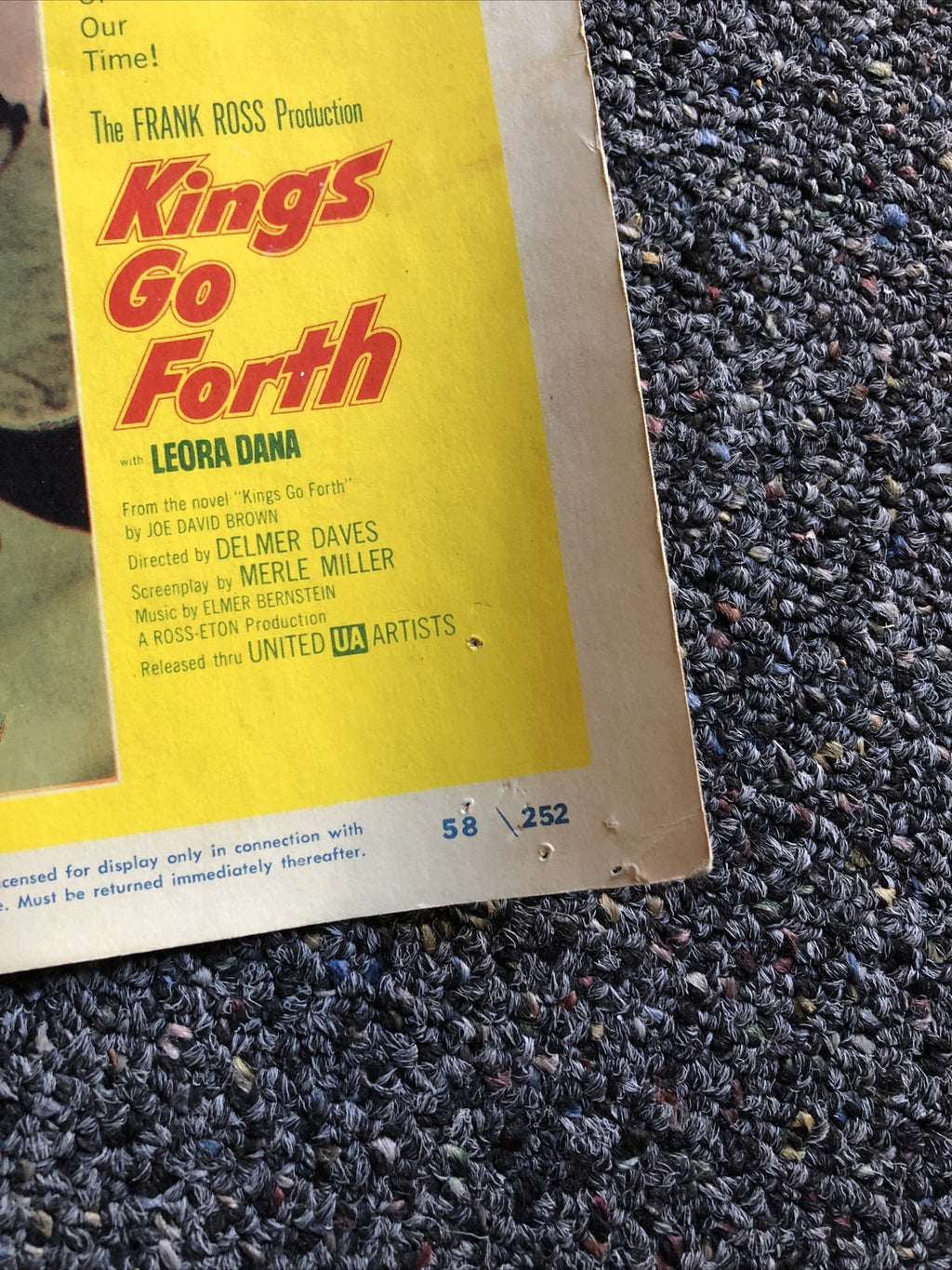 Kings Go Forth 1958 Original Lobby Card Frank Sinatra Tony Curtis #21