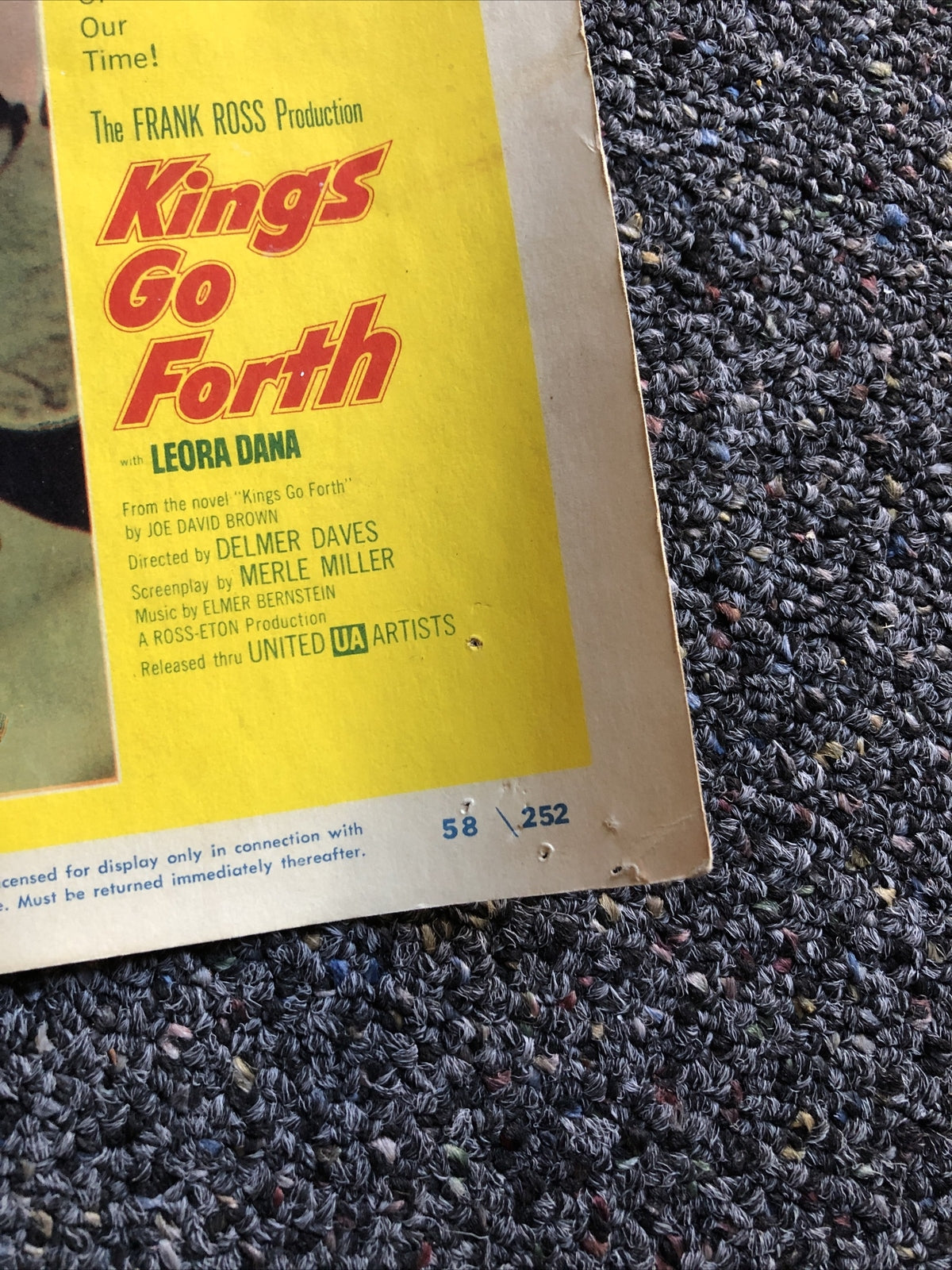 Kings Go Forth 1958 Original Lobby Card Frank Sinatra Tony Curtis #21