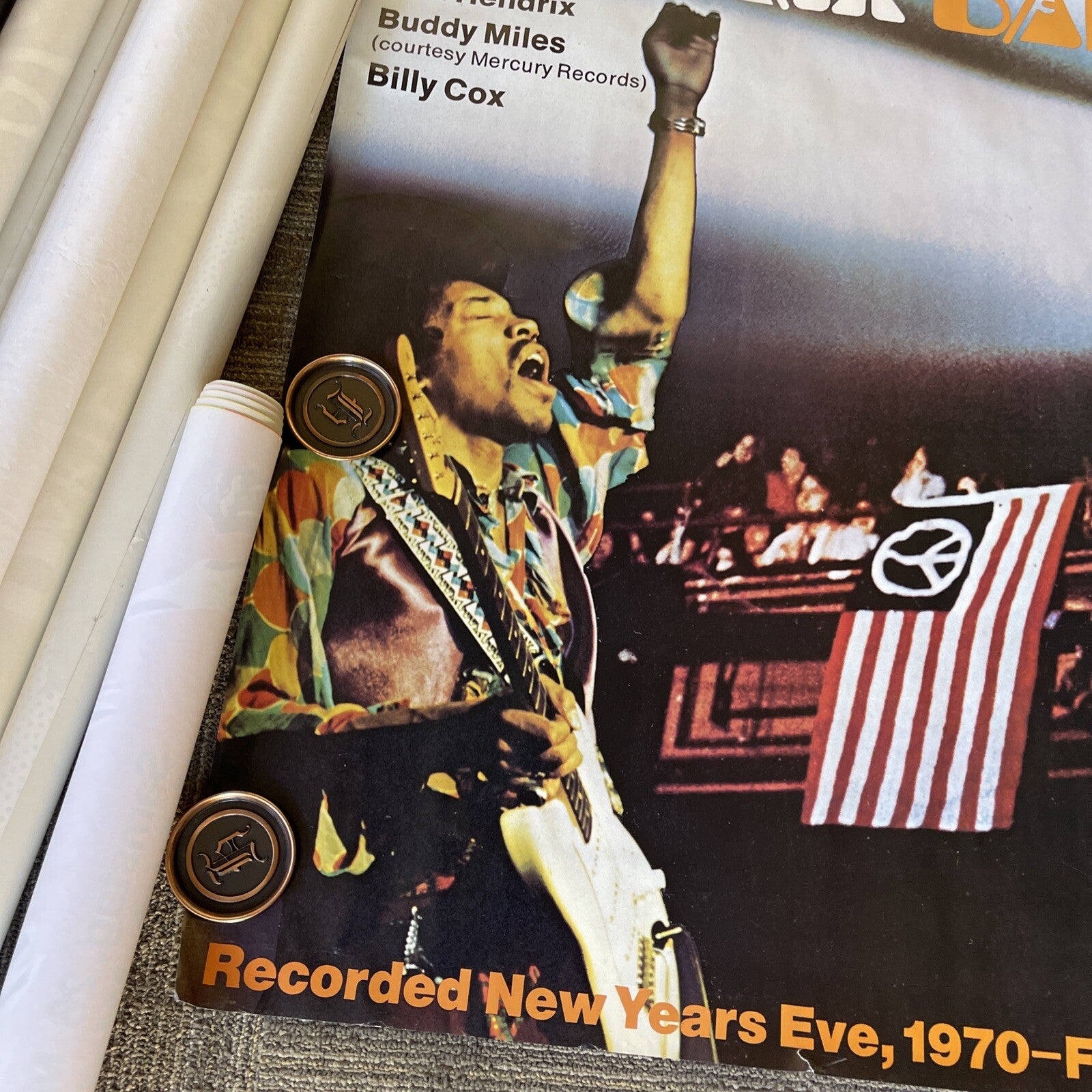 #72 Larg 1970 Jimi Hendrix Band Of Gypsys Record Subway Promo Poster Rare 57”1