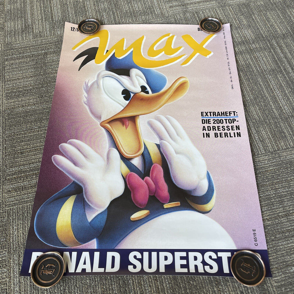 #152 1992 Max Donald Superstar Tour Promo Poster UK 23” X 33” Donald Duck Image0