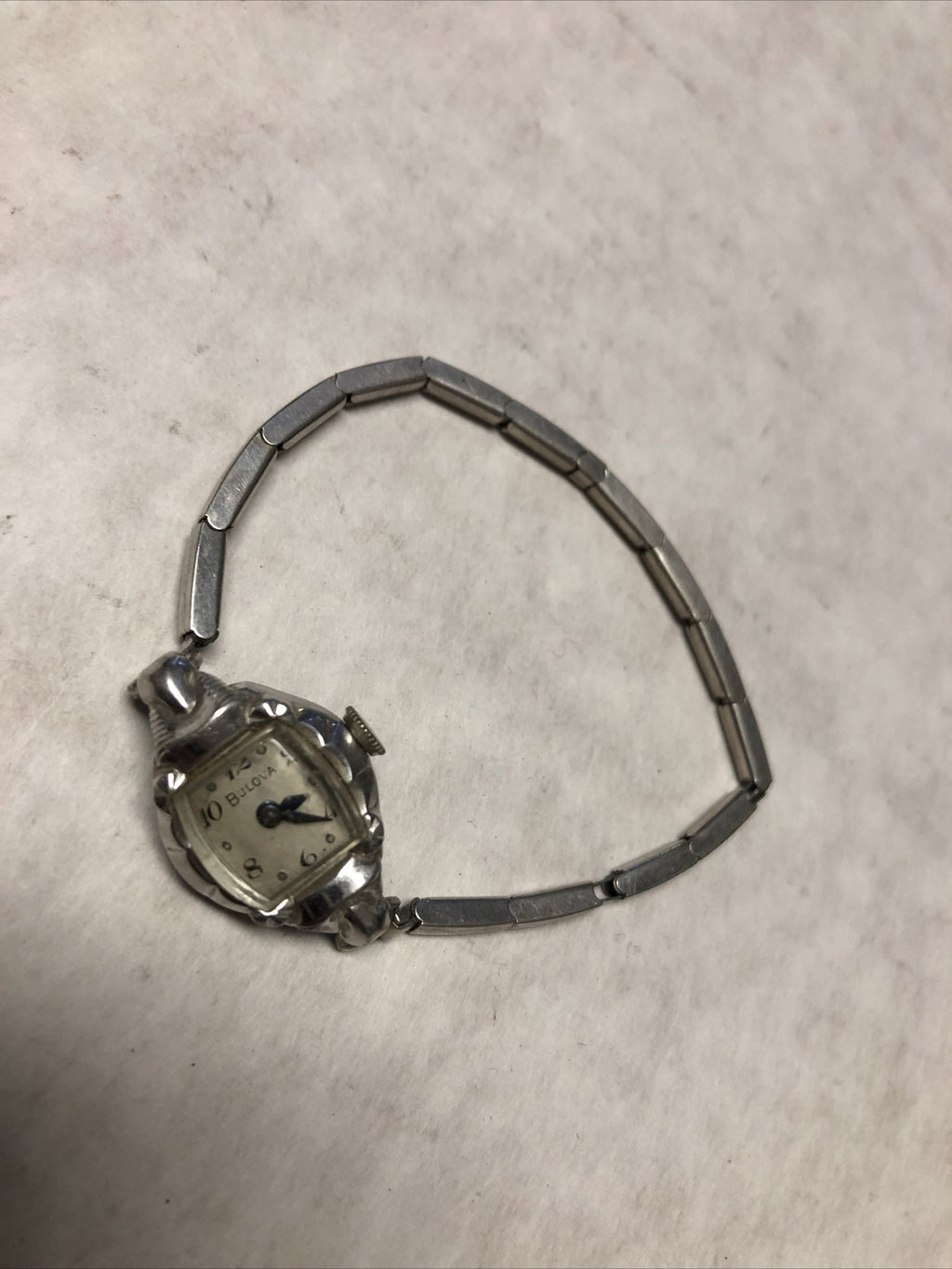 Vintage Bulova Women’s Watch Stretchy Band Not Running For Parts Or Repair0