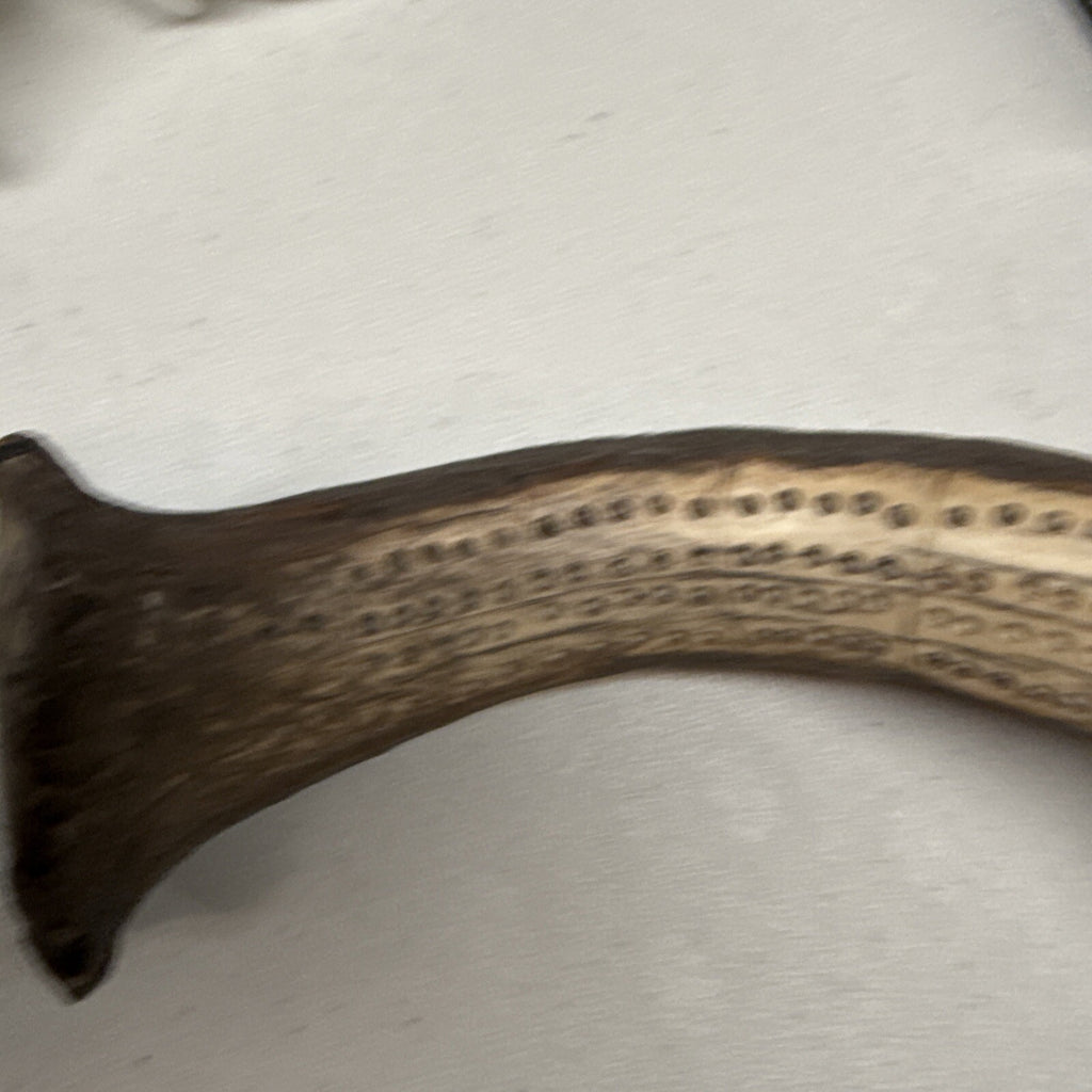 Unique and Rare Elk Antler Carved Cribbage Board Sculpture !!!  21”1