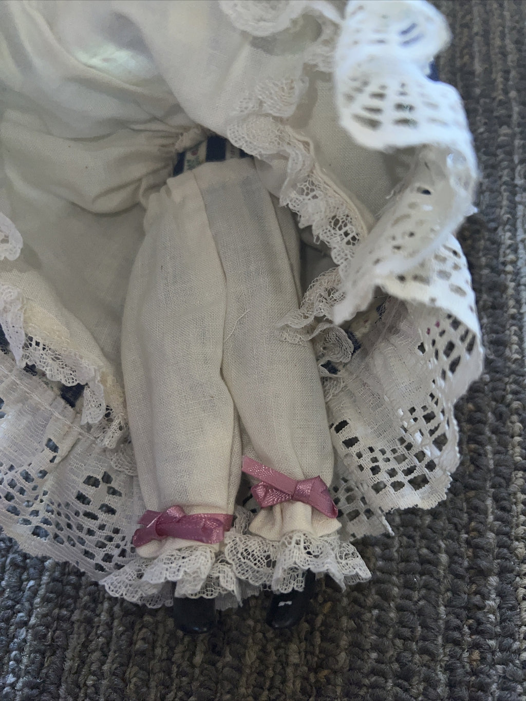 Vintage 9” Small Bisque Doll Cloth Body2