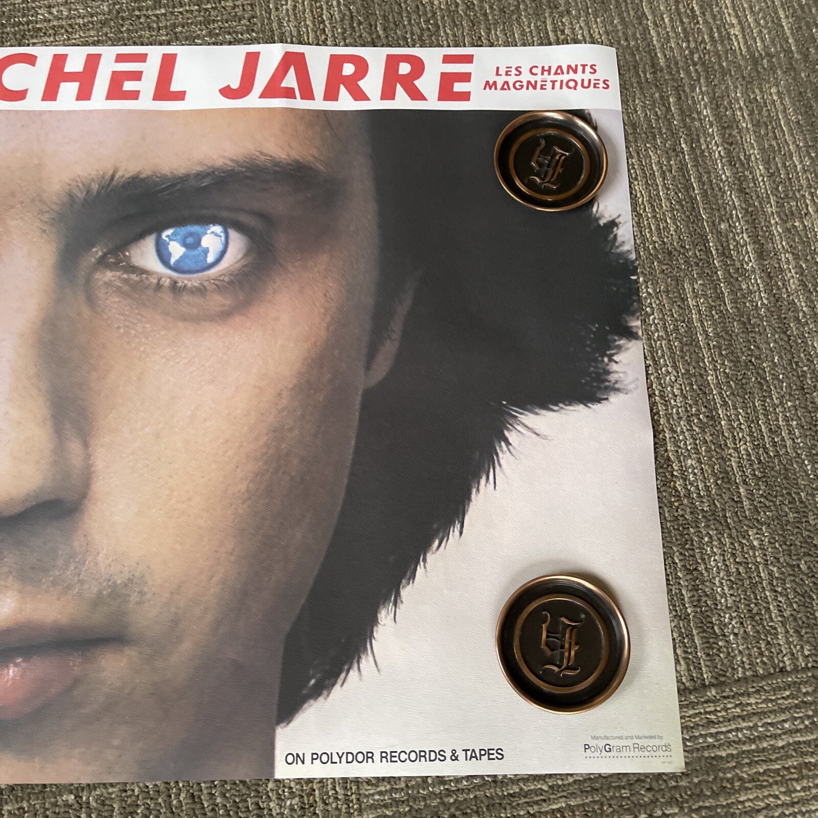 #160 1981 Jean-Michel Jarre Record Store Promo Poster PolyGram 33” X 20”3