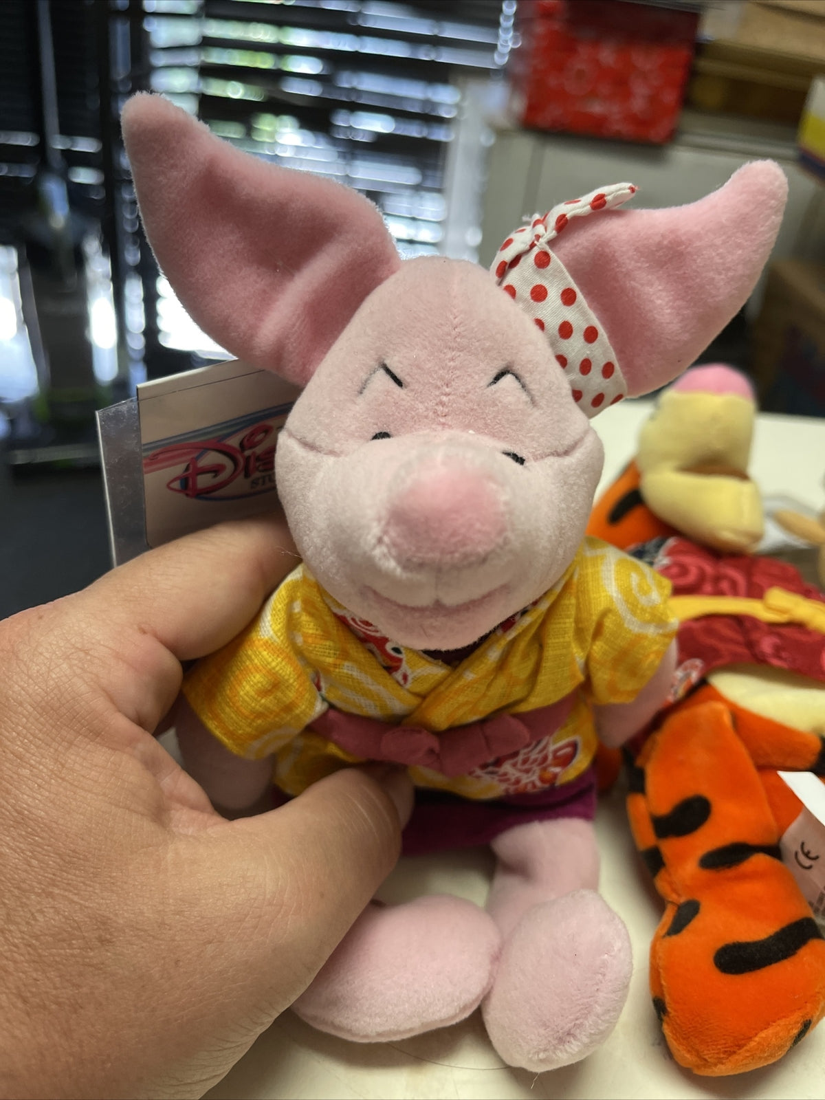 New Disney Store Japan Exclusives Bean Bag Plush Kimono Pooh, Piglet & Tigger   1