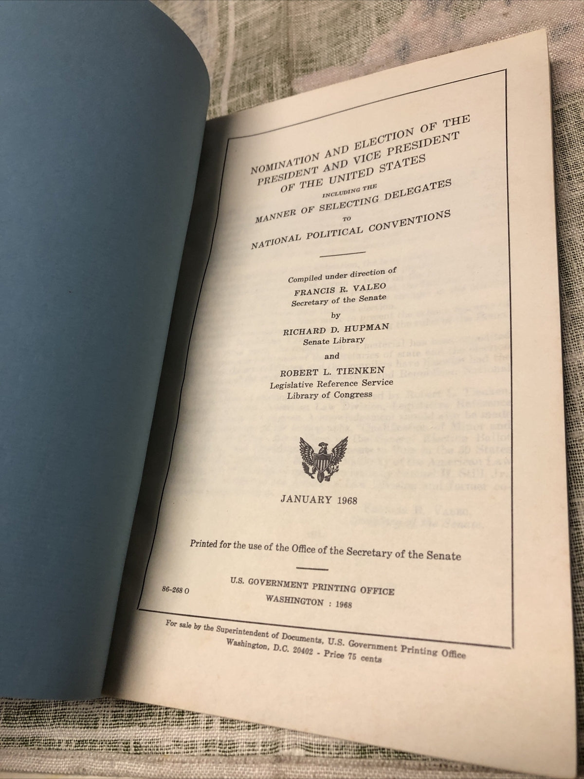 Nomination And Election Of The President And Vice President Of The USA Jan. 19683