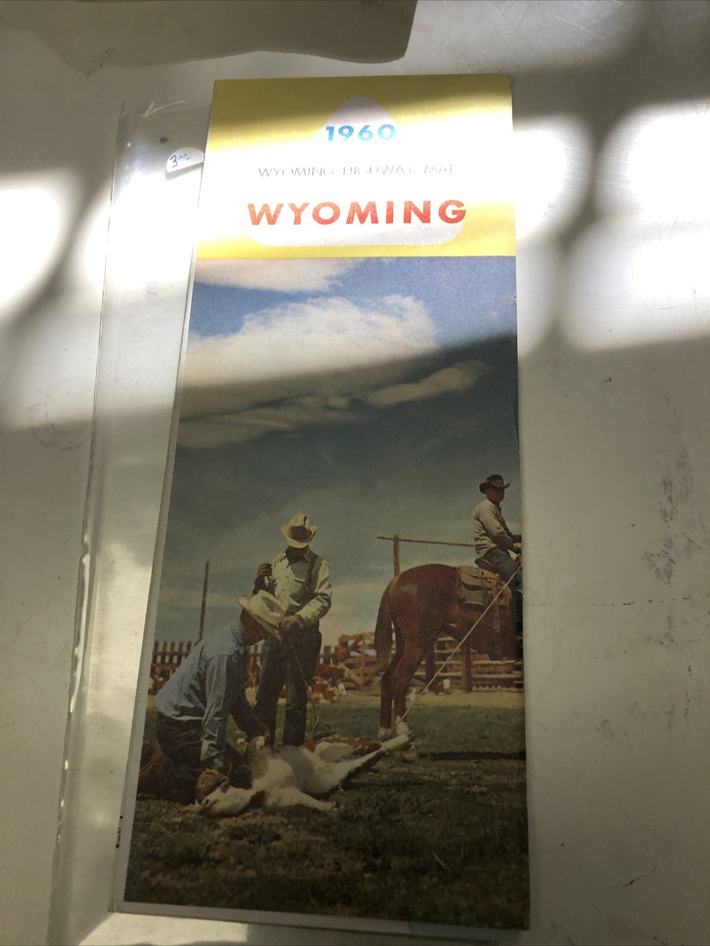 1960 Wyoming official highway road map0