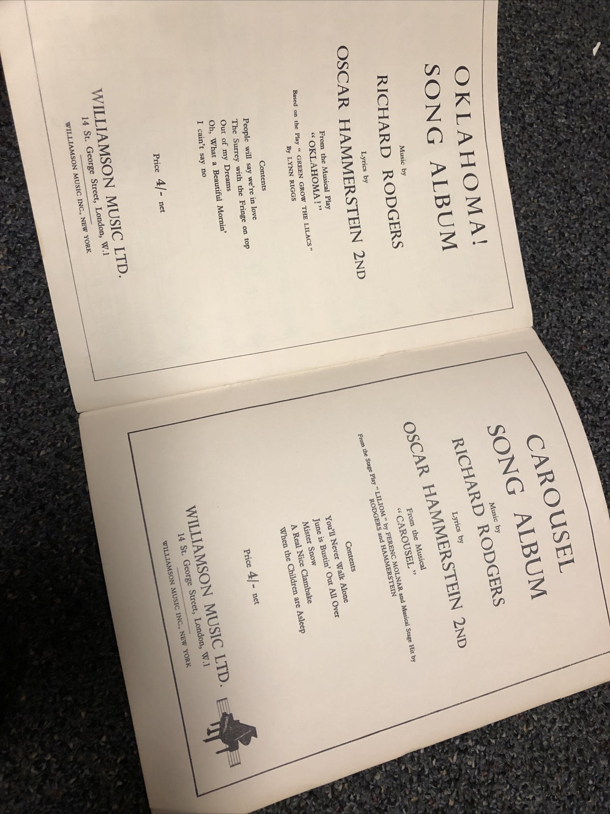1951 The King And I Song Album- Words & Music Of 5 Songs Rodgers & Ham. EP852