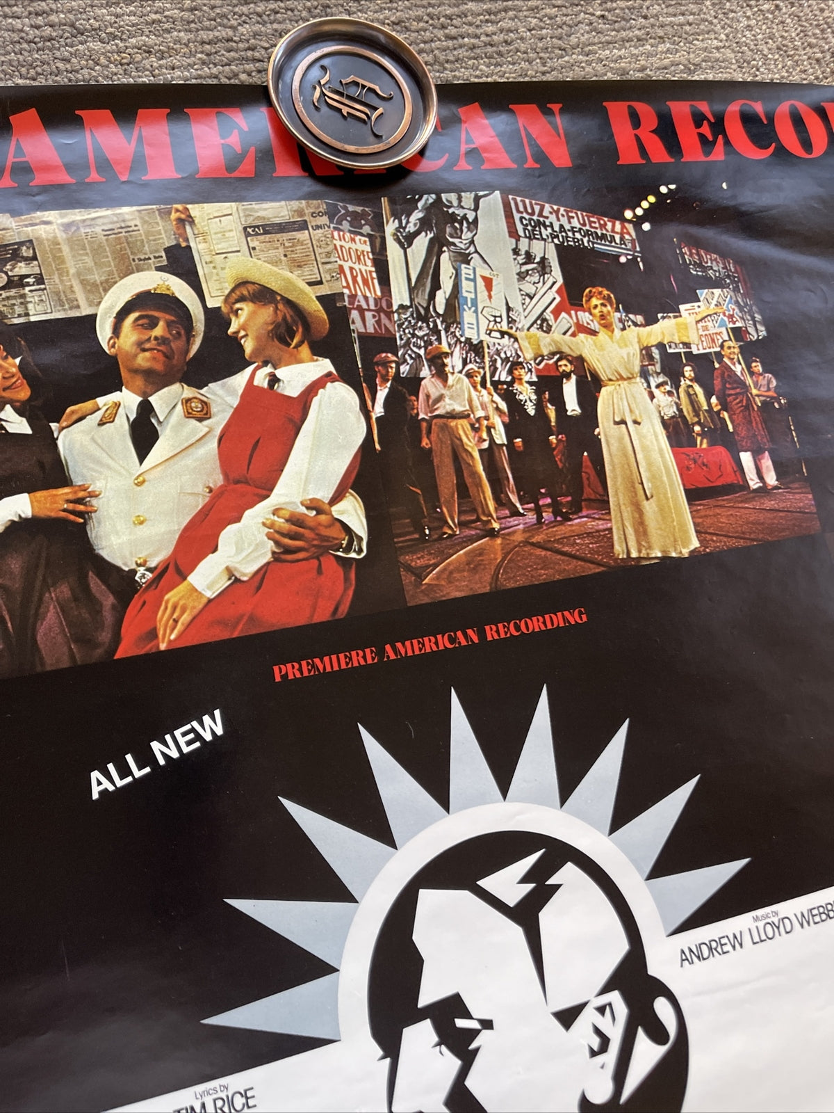 #180 1979 EVITA TIM RICE ANDREW LLOYD WEBER  Record Store Promo Poster  36”3