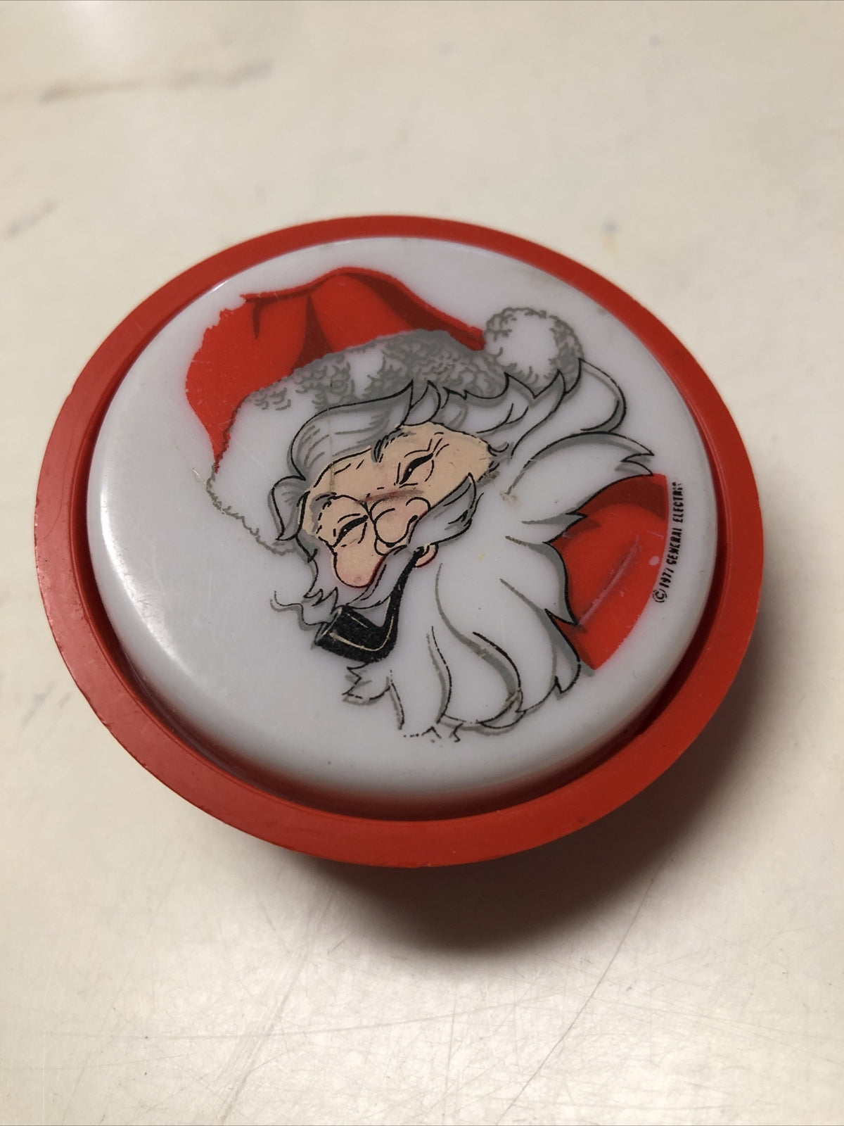 Antique 1977 GE  Christmas Santa Claws General Electric PlugIn Night Light Works0