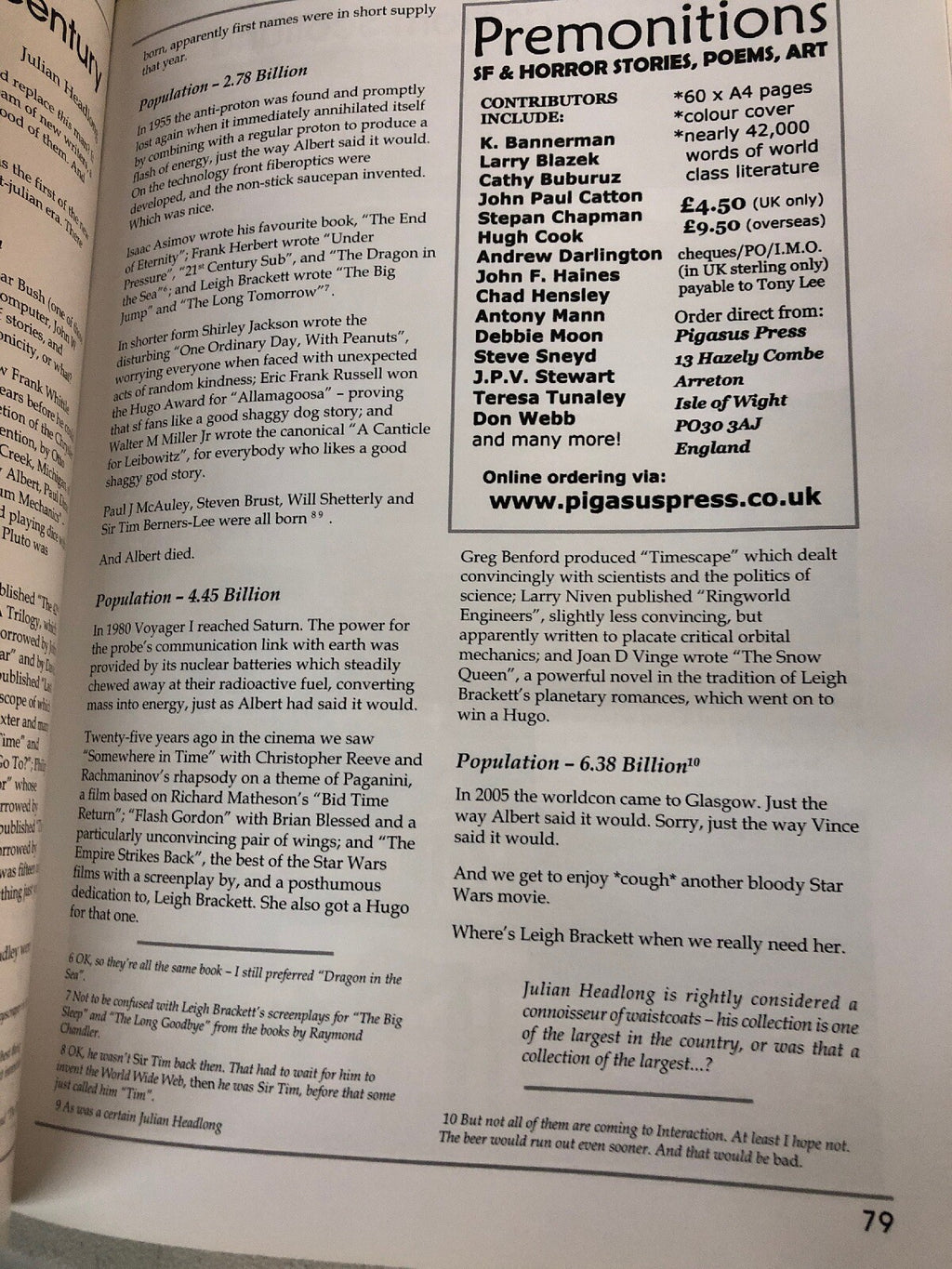 SPLITTING INFINITY expo Science Fiction Convention 2005 program Interaction UK4
