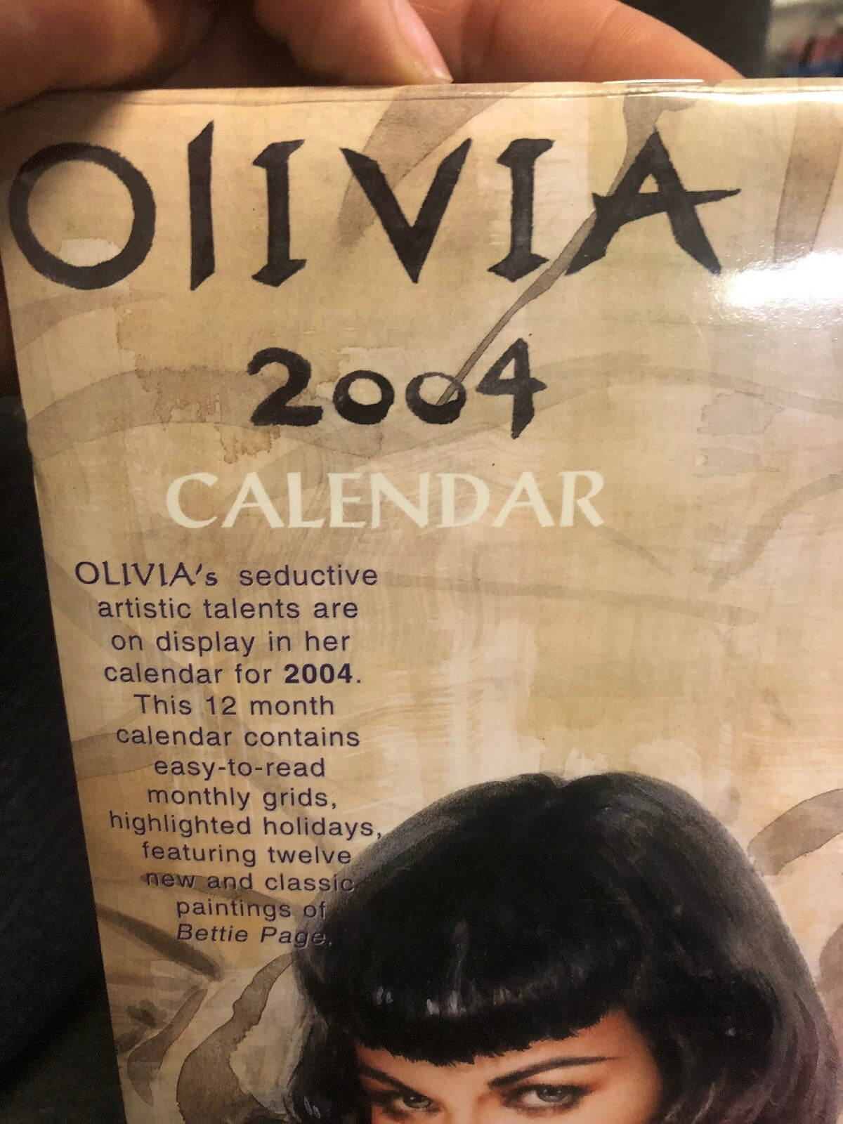 vintage BETTIE PAGE PINUP CALENDAR 2004 OLIVIA SEALED Seductive Talent5