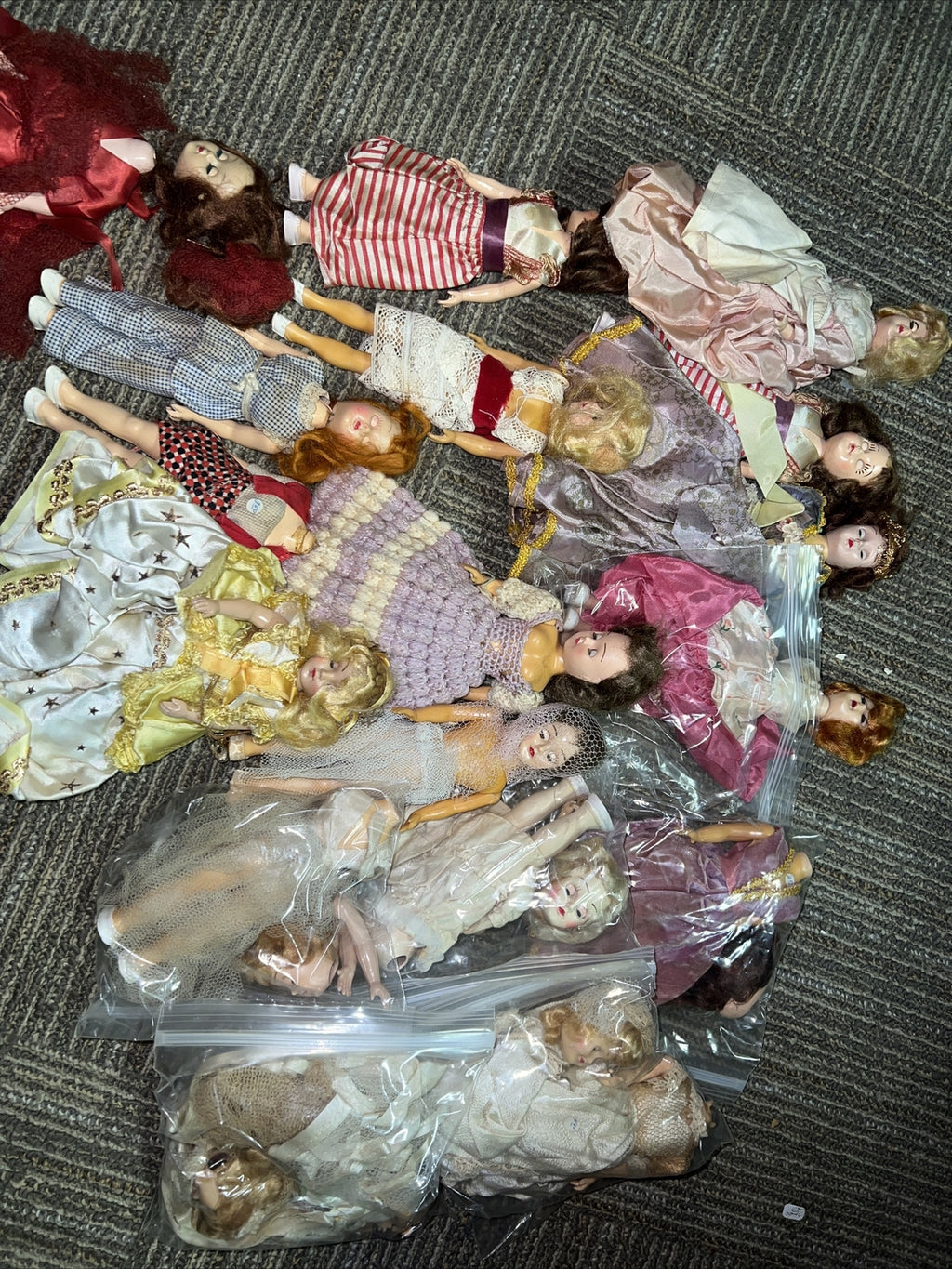 Lot of Small  Vintage Dolls Sleepy Eyes For Repair Parts1