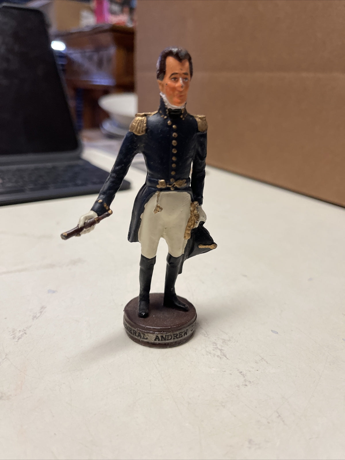 GENERAL Andrew Jackson US HERO WAR 1812 Painted Metal Figure 4.5” Medal0