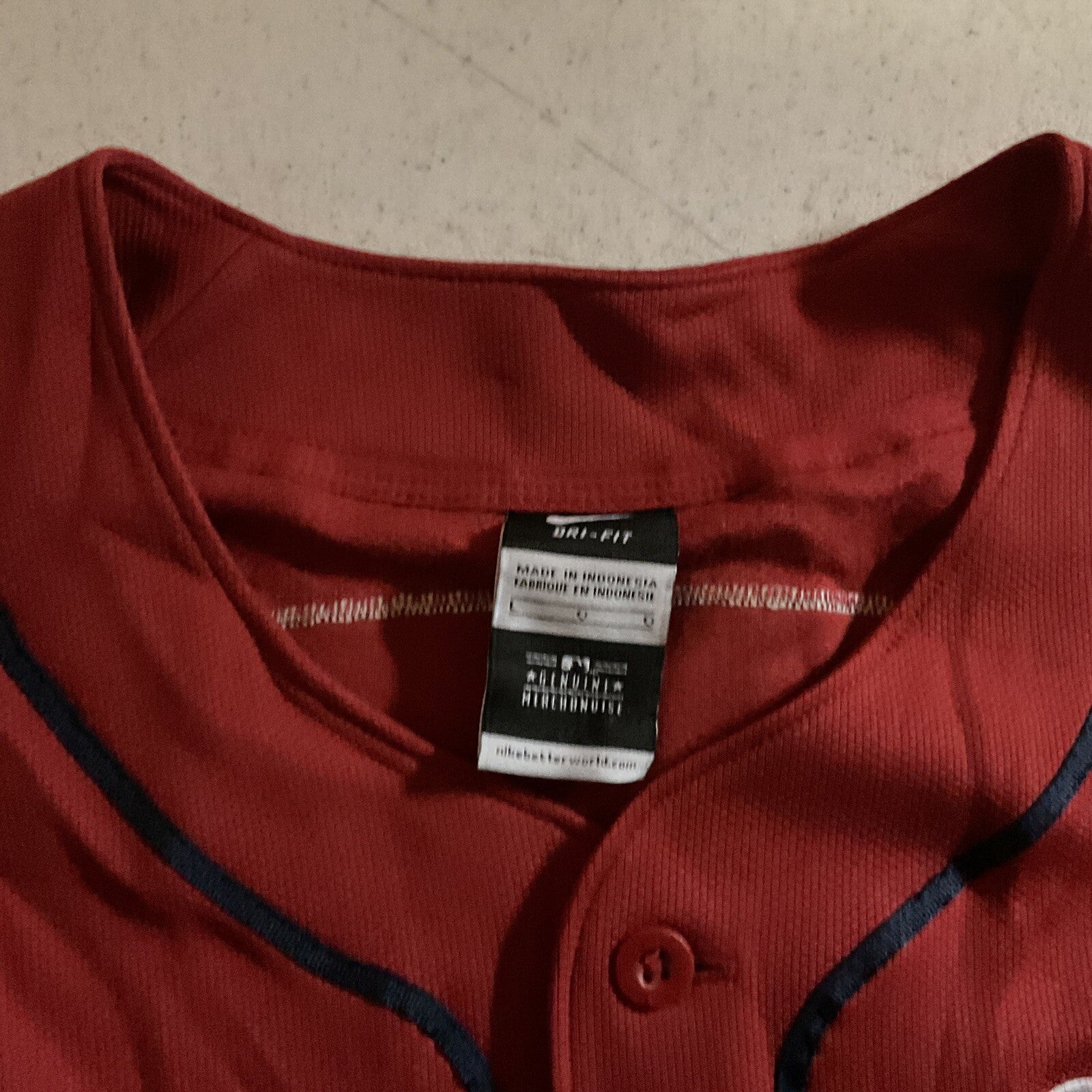 Nike MLB Boston Red Sox Baseball Dri-Fit Performance Stitched Jersey Mens L2