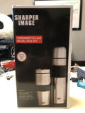SharperImage Thermos Bottle and Travel Mug Set Stainless Steel Double Walled0