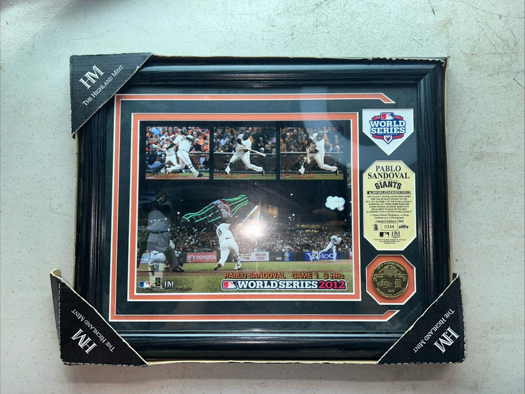 Pablo Sandoval Giants 2012 World Series 3 HR Plaque Highland Mint #344/50000