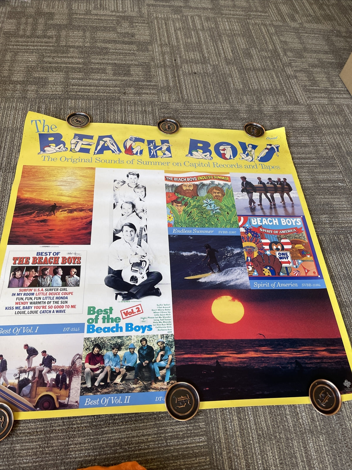THE BEACH BOYS 1981 Record Store Promo Poster Dennis Carl Brian Santa Cruz #380