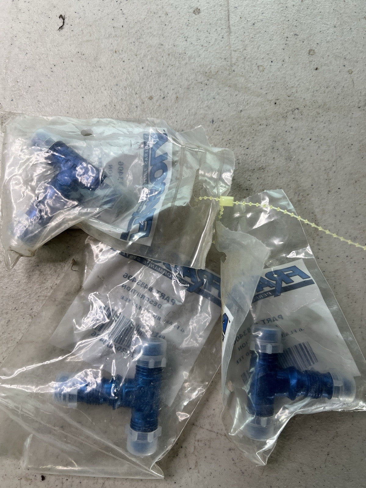 3x Fragola 483406 -6AN Flare Bulkhead Tee Fittings Blue NEW in Bag1