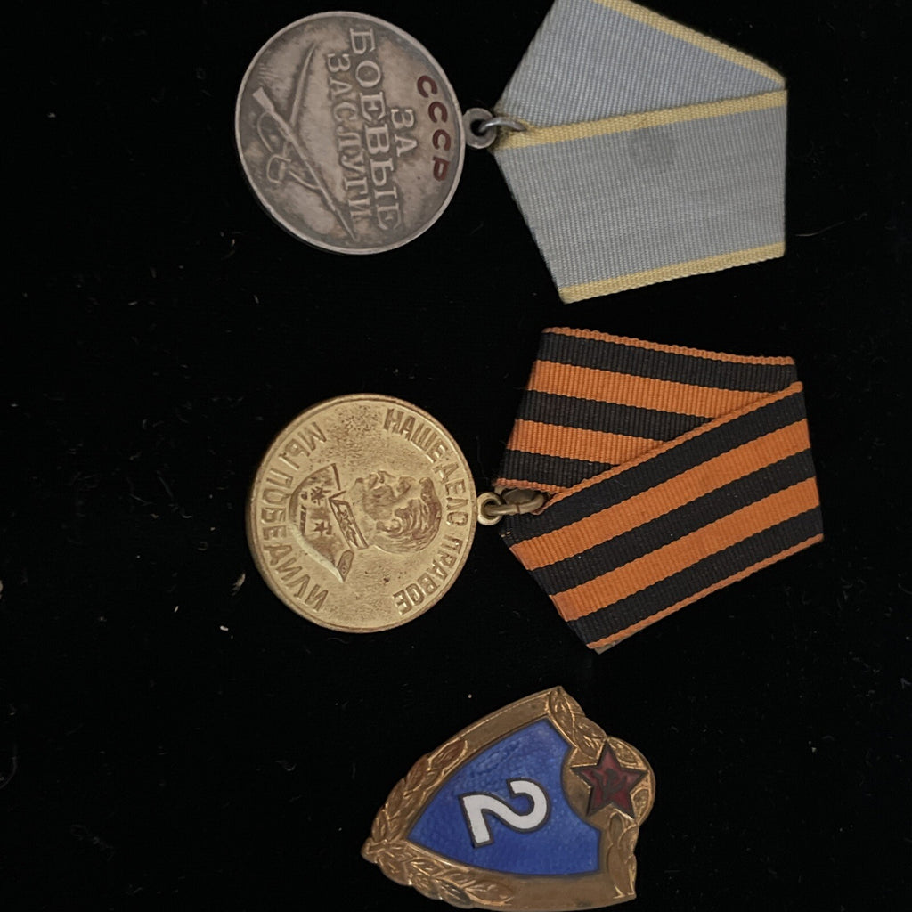 Soviet MEDAL Lot for COMBAT SERVICE  Branch Qualification Badge Army Merit WW20