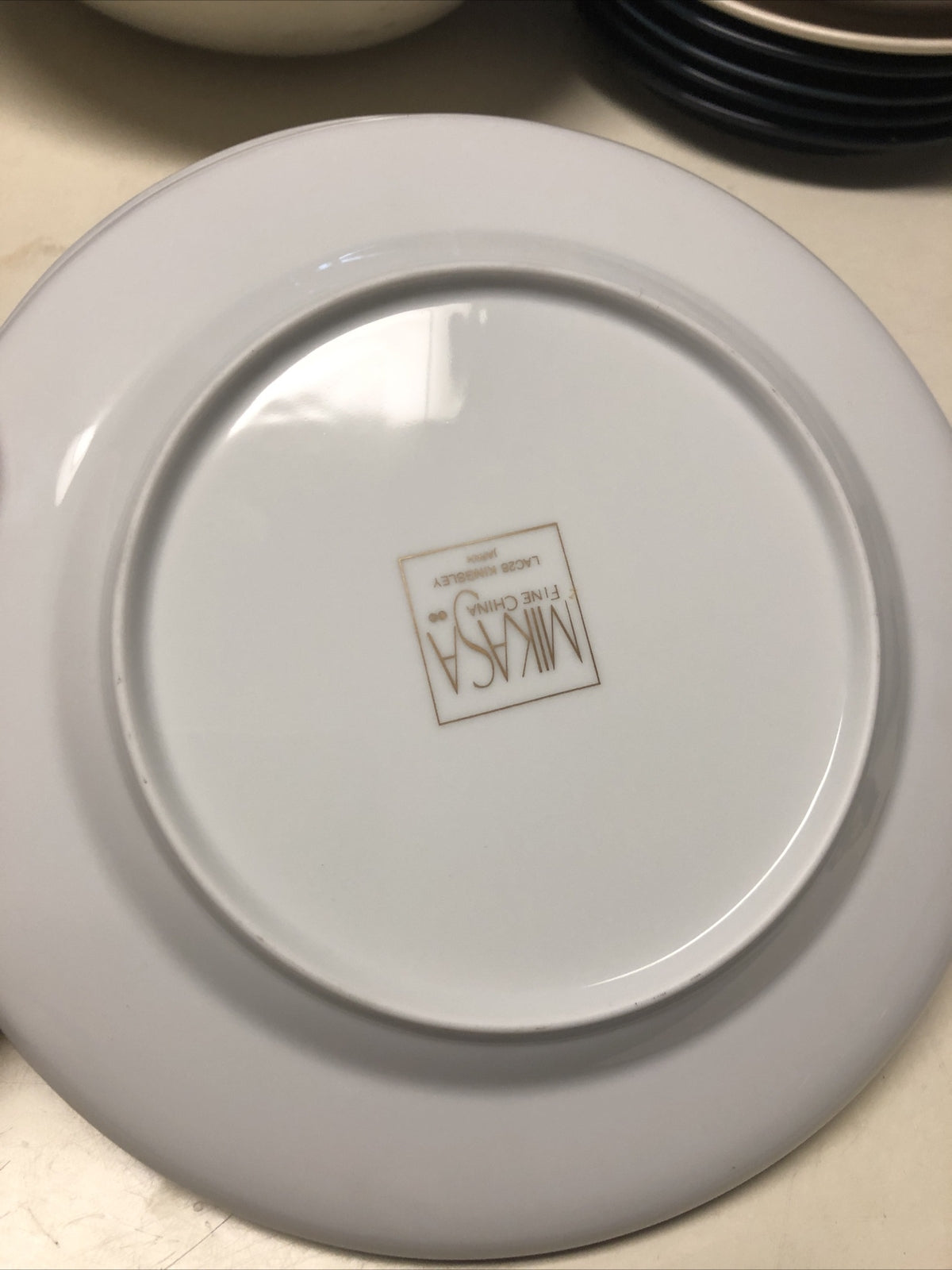 Mikasa Kingsley Rimmed Salad Plate LAC28 Blue & Gold Trim 8.5” Lot Of 23