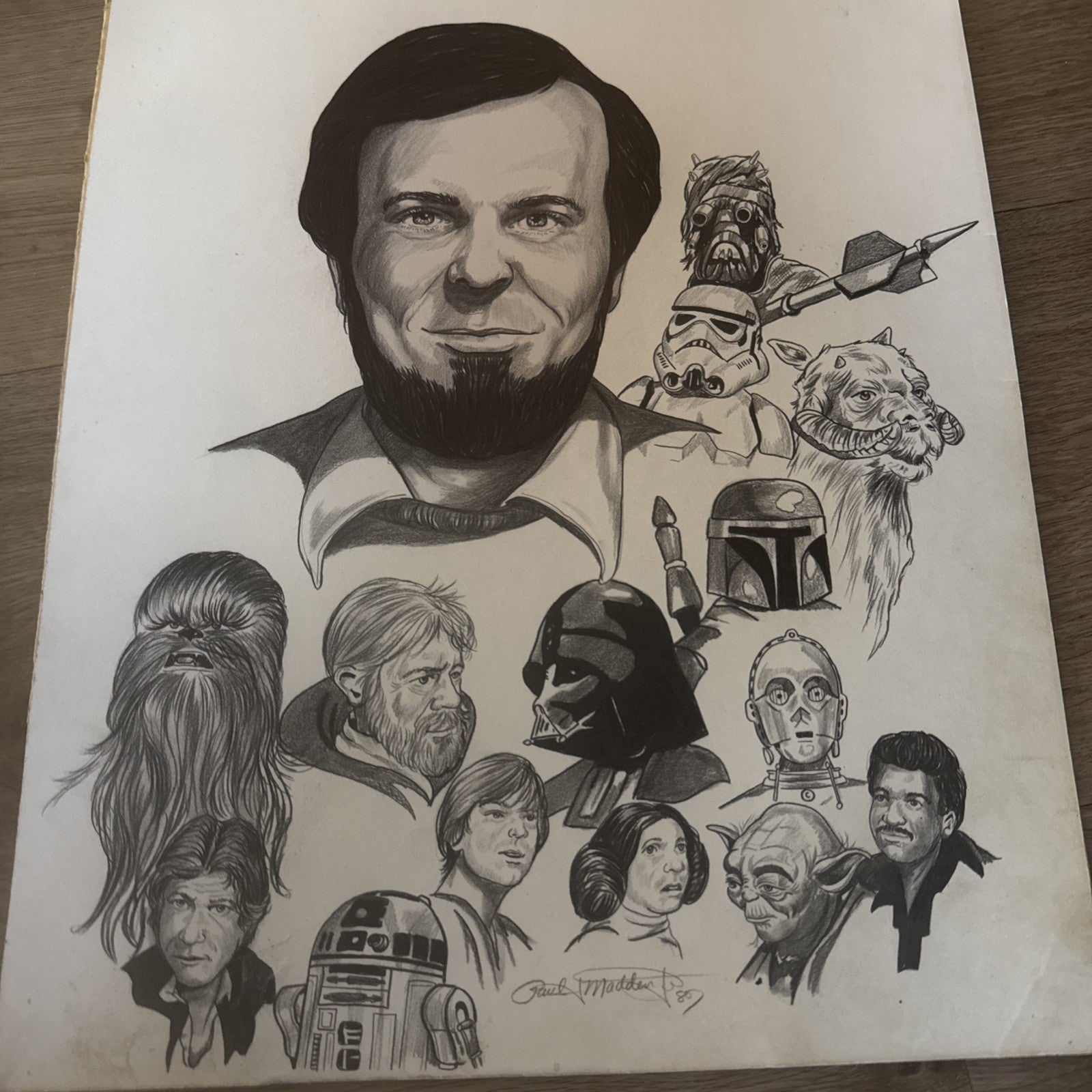 1980 Star Wars ORIGINAL ART SKETCH 1/1 Paul Madden For Gary Kurtz Producer0