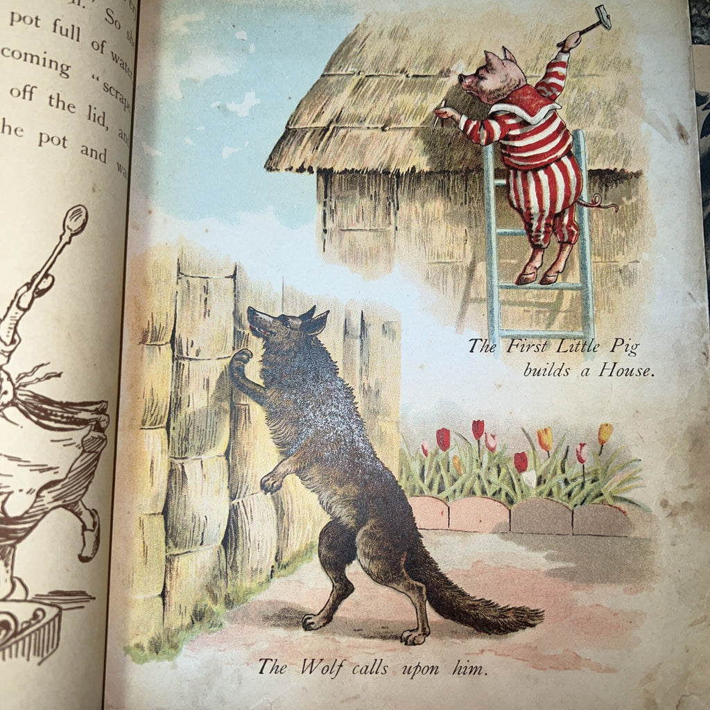 Three Little Pigs No. 8668 Tuck & Sons Co Little Brown Bear Antique Kids Books6