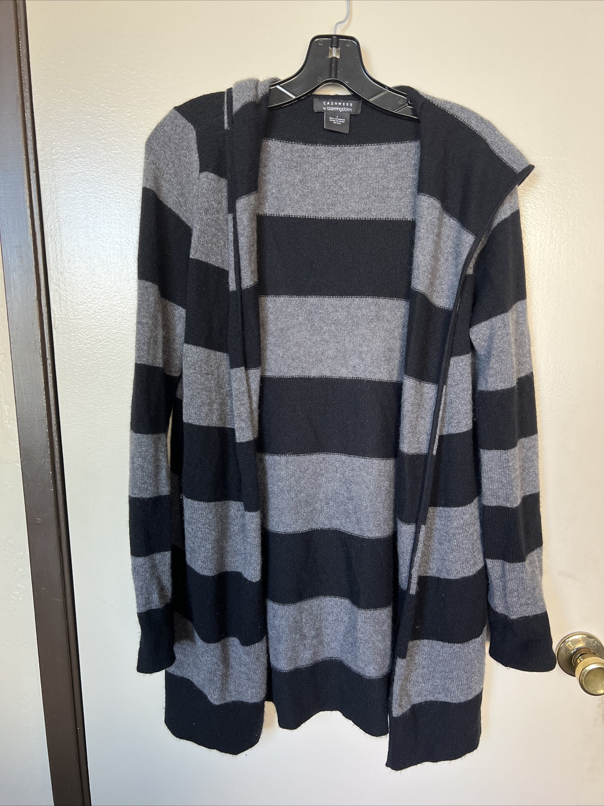 Cashmere By Bloomingdales Women's 100% Cashmere Striped Cardigan Sweater Size S 0