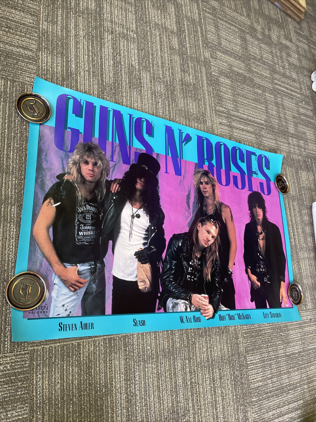 #147 1987 Guns n Roses Record Store Promo Poster 24” X 36”0