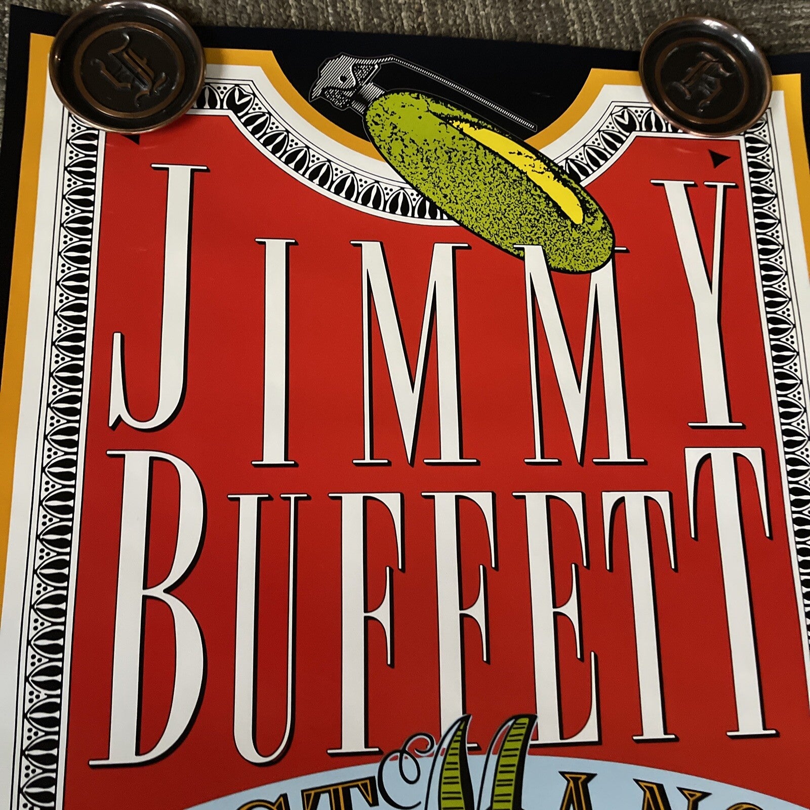 #160 1985 JIMMY BUFFETT Record Store Promo POSTER 18” X 34” Last Mango In Paris1