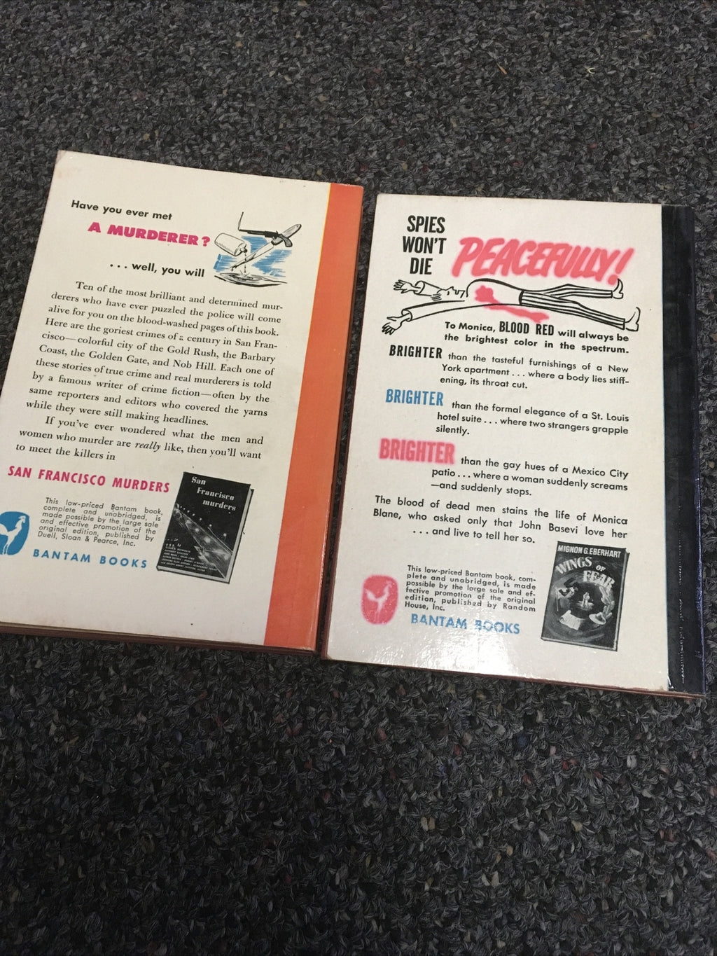 Lot Of 2 Books “A Bantam Book” San Francisco Murders & Wings Of Fear1
