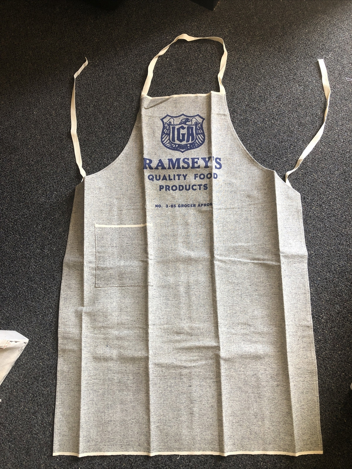 Vintage IGA Ramsey’s Quality Food Products Grocer Apron No.3-85 Advertising0