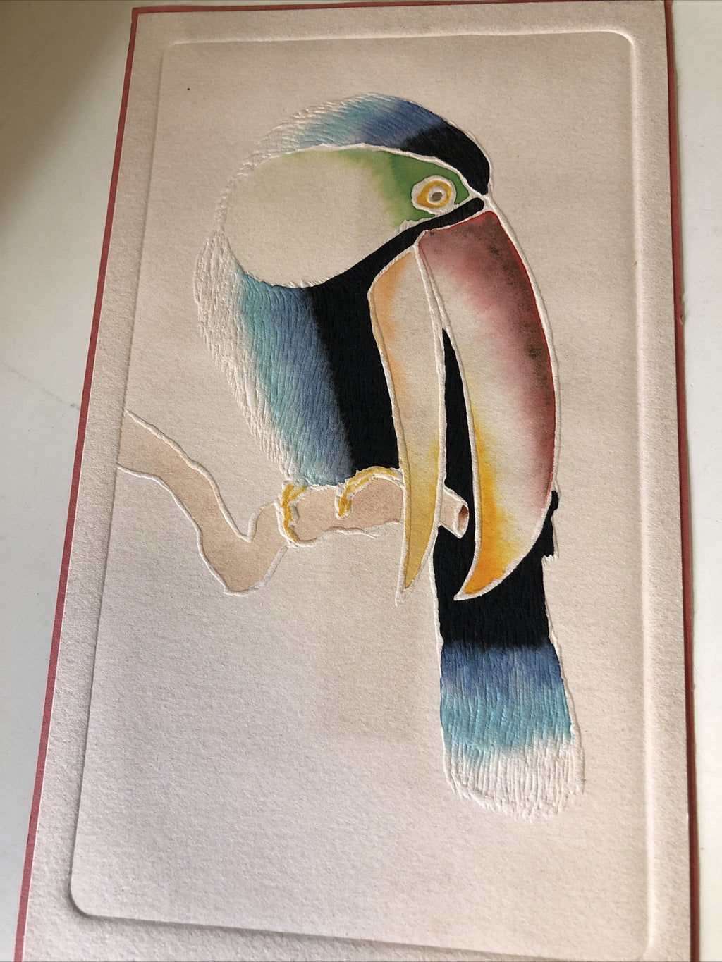 Beautiful Tucan Etching Signed By G. Zuniga0