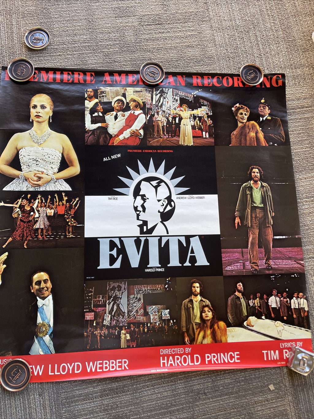 #180 1979 EVITA TIM RICE ANDREW LLOYD WEBER  Record Store Promo Poster  36”0