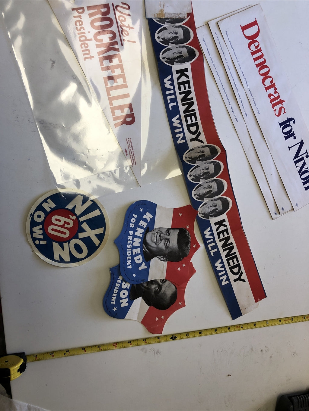 Lot 8: JFK Kennedy Nixon Rockefeller sticker for president Political Memorabilia0