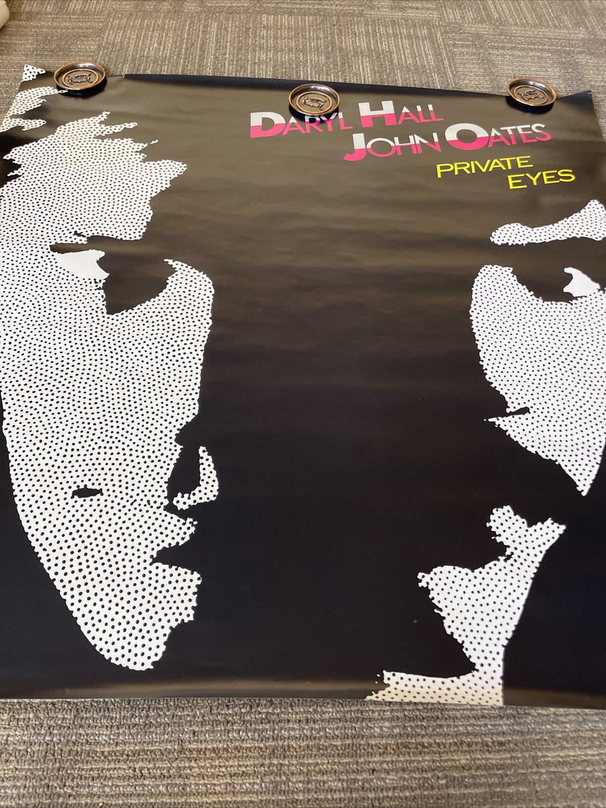 #197 Daryl Hall and John Oates 1981 Private Eyes 36”  Promo Poster Rare!5