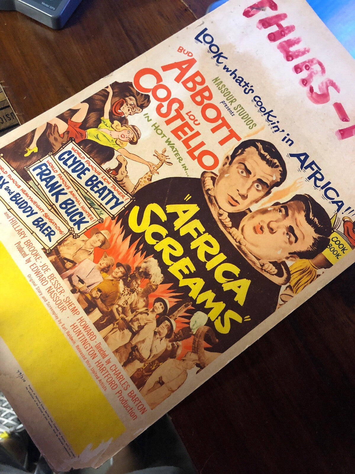 AFRICA SCREAMS 1949 ORIGINAL 14X22 MOVIE POSTER BUD ABBOTT LOU COSTELLO3
