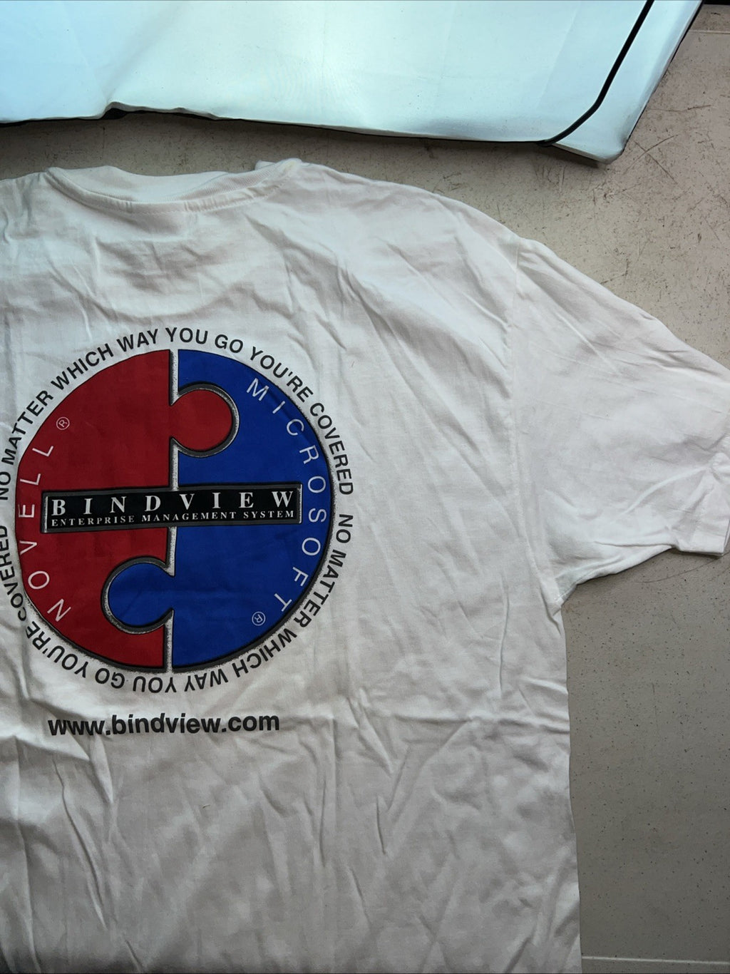 Vintage BindView “Microsoft " T-Shirt L 90s Tech Enterprise Promo Puzzle Graphic4