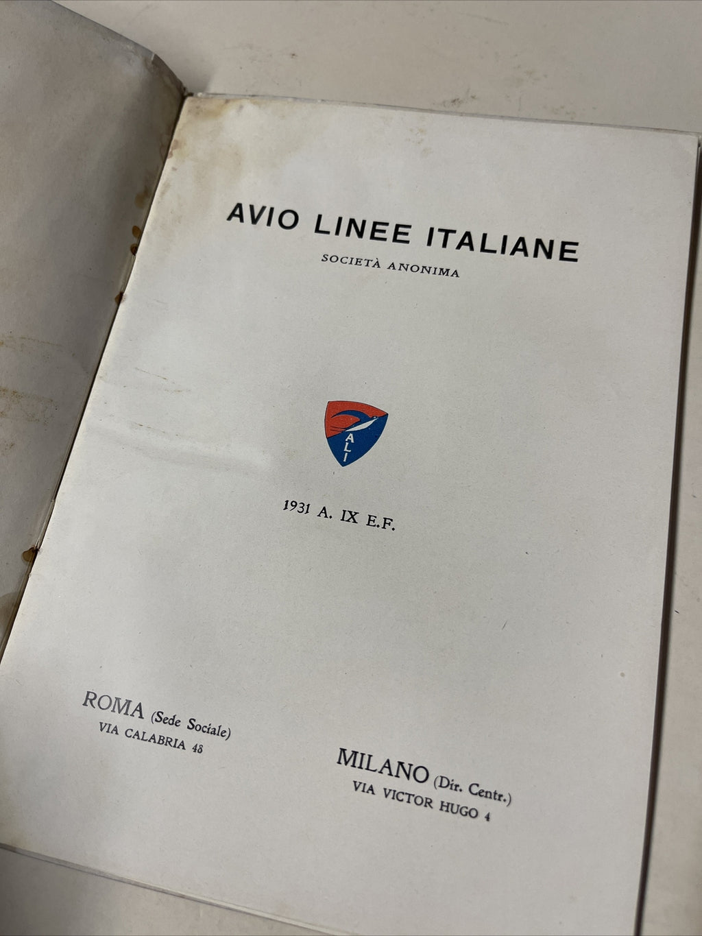 Aero Espresso Italia 1931 AIRLINE TIMETABLE SCHEDULE Brochure flight Map Book2
