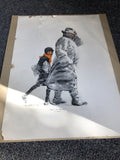 H. W. Ortlip "Let 'er Snow" 1914 Colliers print. 0