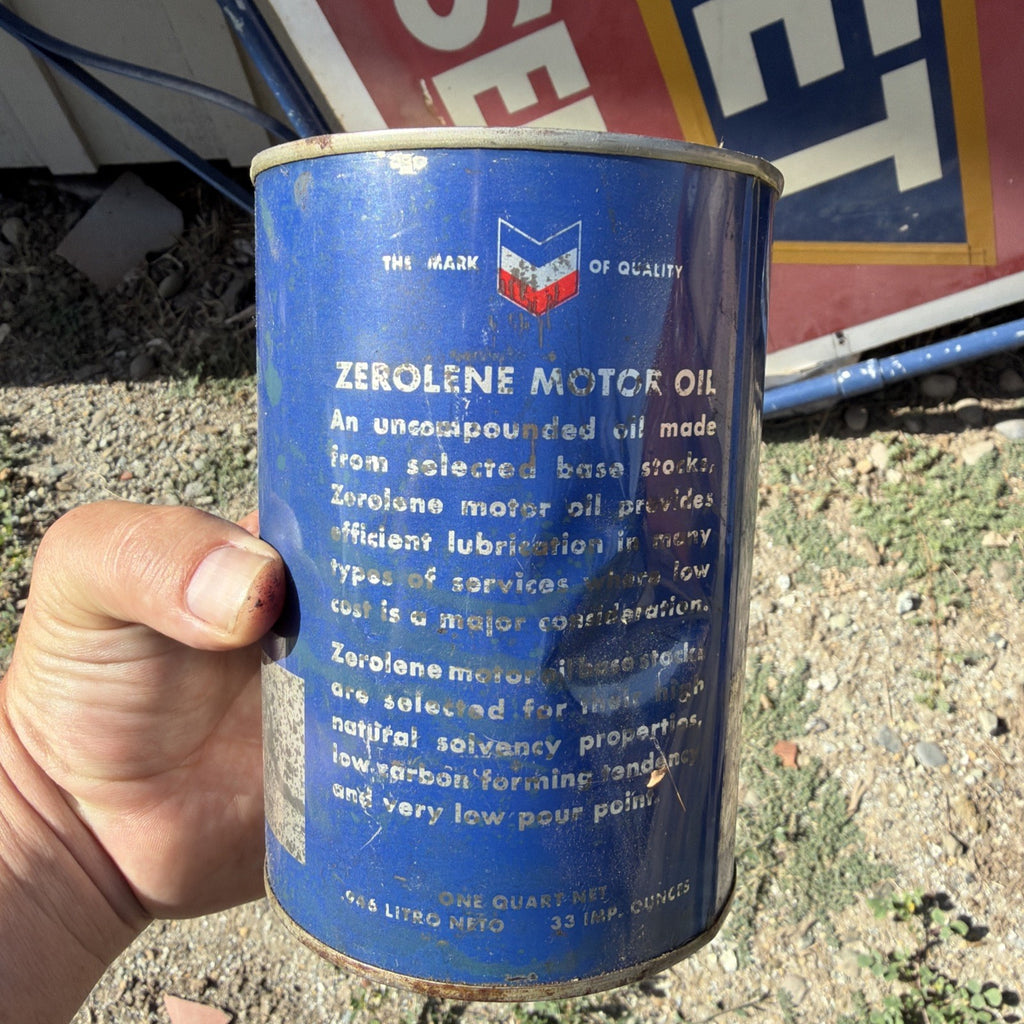 Early ZEROLENE Motor Oil Quart Can California Oil Co. Barn Find RPM Chevron3
