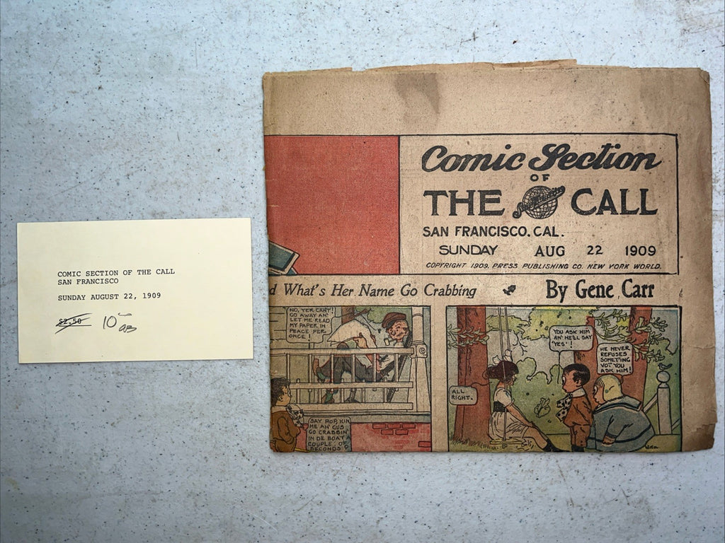 Rare 1909 Comic Section of The San Francisco Call Newspaper Gene Carr *FRAGILE*0