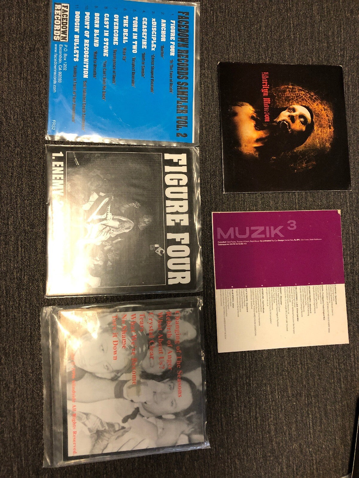 Lot Of 5 Artist:  Marilyn Manson, Figure Four, Musik 3 Facedown, Blindside Rock0