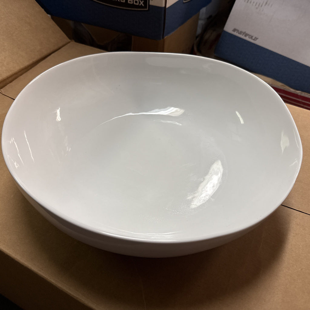 Large 13” West Elm  Organic Pasta Bread Fruit Bowl White1