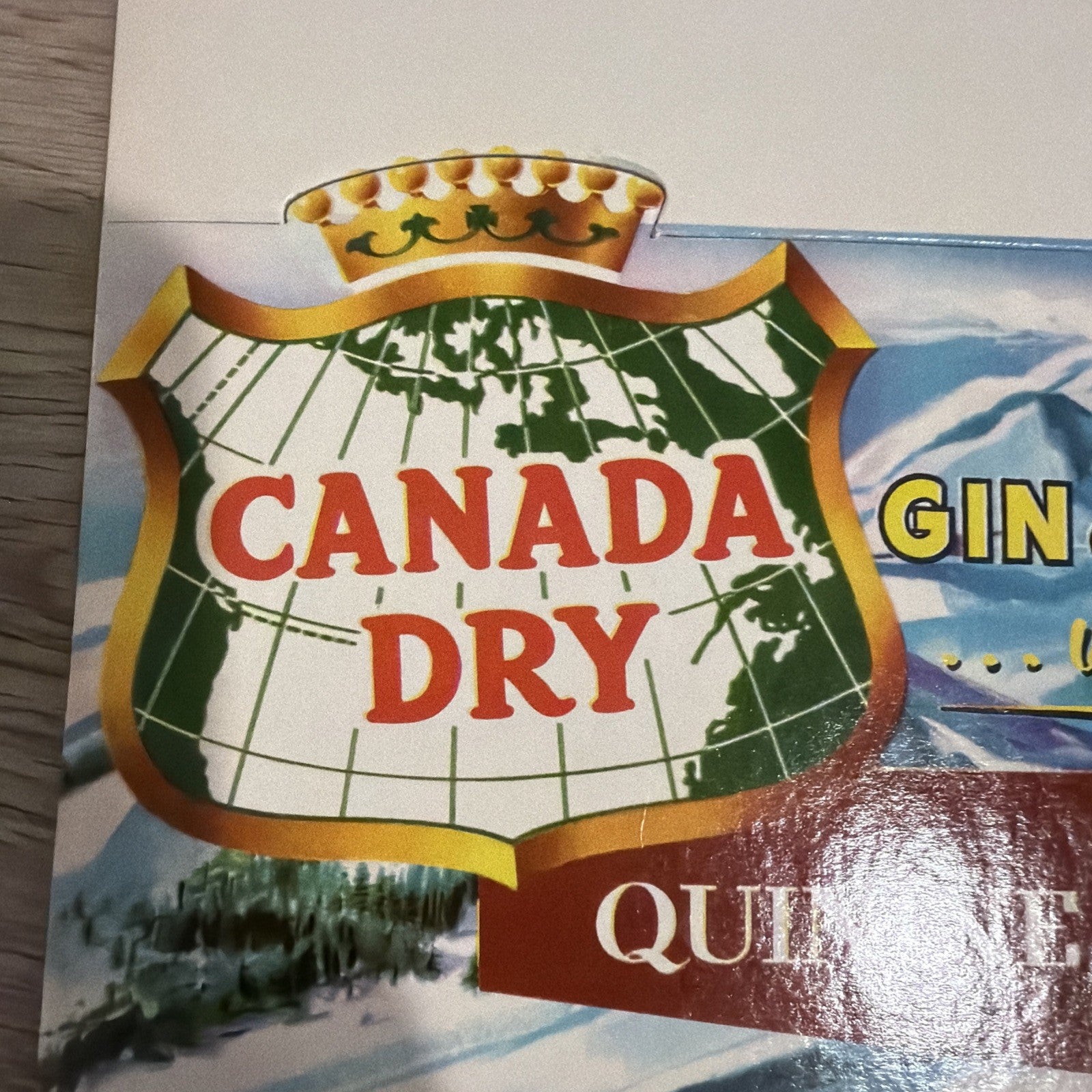 Vintage CANADA DRY Soda Gin and Tonic Cardboard General Store Display Sign1
