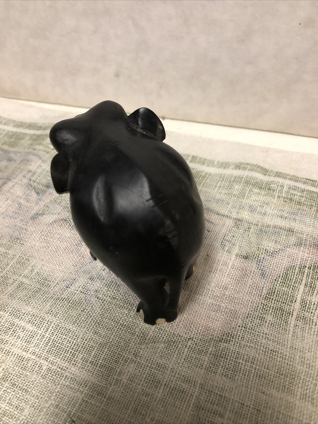 Vintage Mini Black Elephant Statue 2.5”x3.5”2
