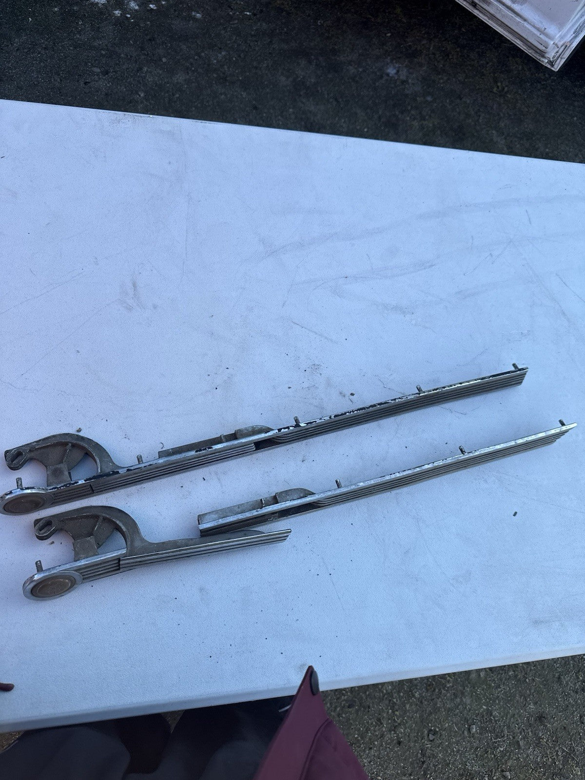 Vintage 1941-2 Packard 120 Scta Hood Side Lever Trim piece. Pair One Broken1